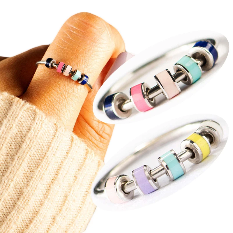 Colorful Bead Decompression Rings for Women Temperament Gentle Turnable Enamel Beads Stress Relieve Finger Ring Best Friend Gift
Colorful Bead Decompression Rings for Women Temperament Gentle Turnable Enamel Beads Stress Relieve Finger Ring Best Friend Gift