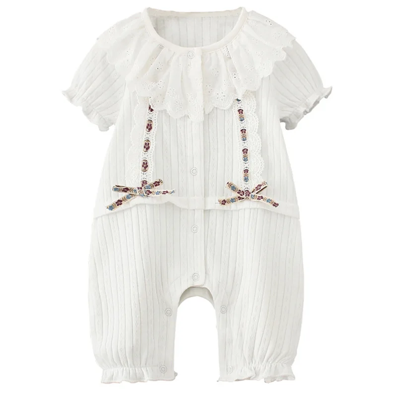 Summer White Toddler Clothing Short Sleeve Lace Bow Kids Bodysuits Children's Clothes Infant One-Pieces Baby Girl Romper
Summer White Toddler Clothing Short Sleeve Lace Bow Kids Bodysuits Children's Clothes Infant One-Pieces Baby Girl Romper