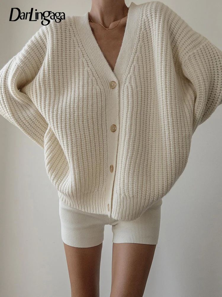 Darlingaga V Neck Fashion Basic White Autumn Winter Cardigan Knitted Sweater Jacket Buttons Up Solid Oversized Sweaters Elegant
Darlingaga V Neck Fashion Basic White Autumn Winter Cardigan Knitted Sweater Jacket Buttons Up Solid Oversized Sweaters Elegant