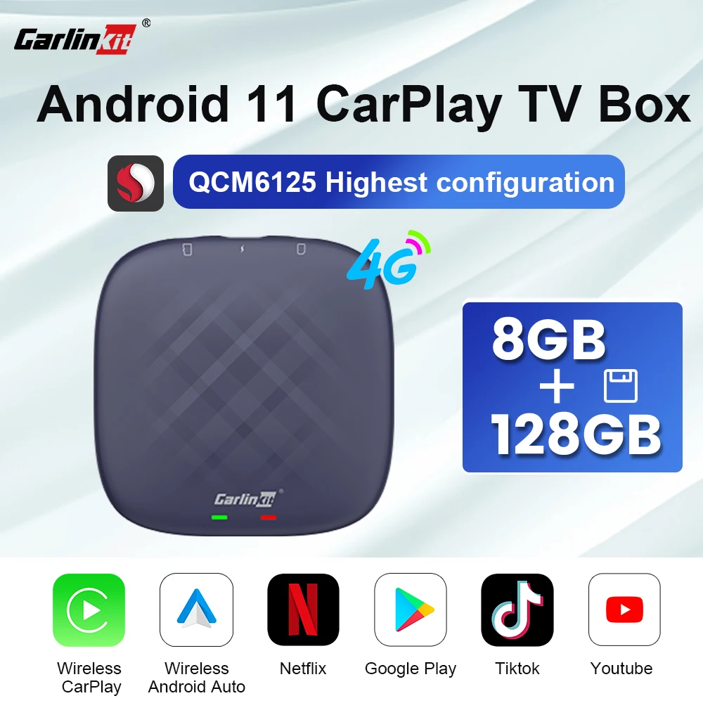 Carlinkit Android Tv Box Netflix iptv YouTube Spotify Wireless CarPlay Android Auto Ultra 8+128G QCM665 4G LTE GPS Play Store BT
Carlinkit Android Tv Box Netflix iptv YouTube Spotify Wireless CarPlay Android Auto Ultra 8+128G QCM665 4G LTE GPS Play Store BT