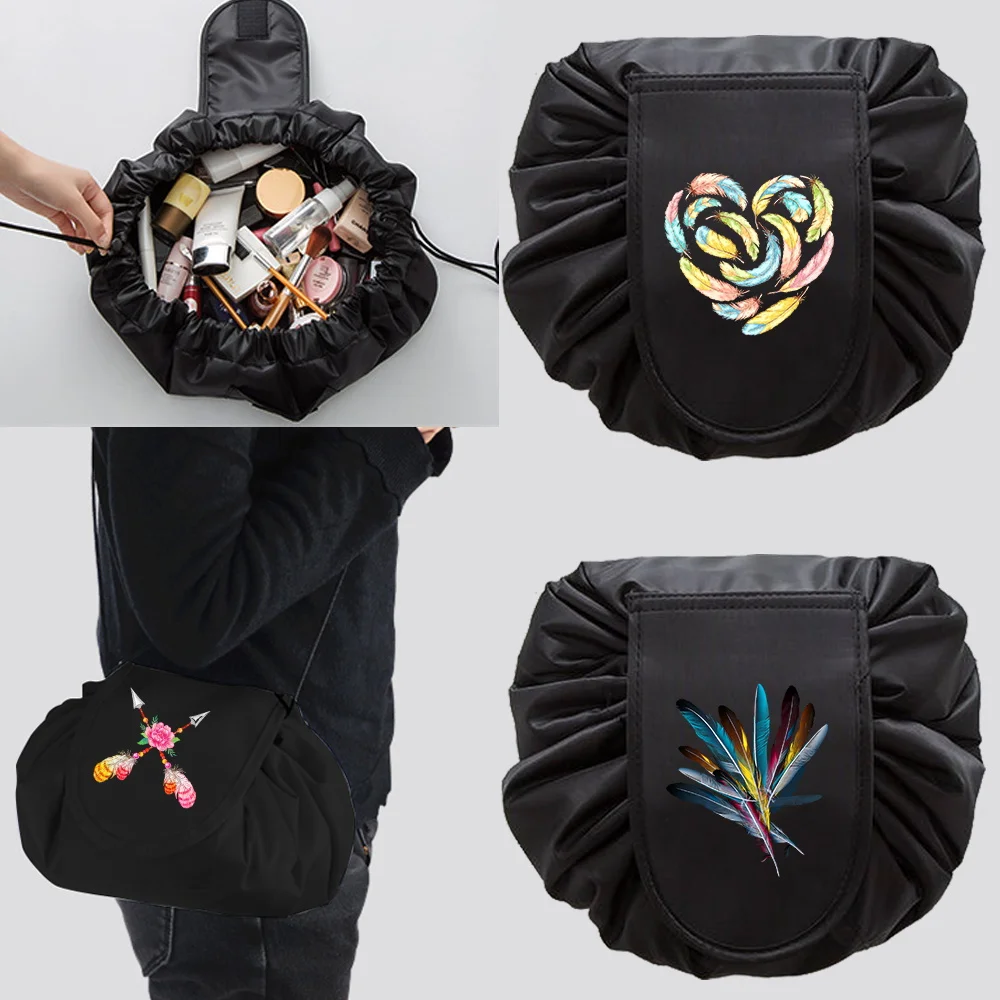 Women Travel Cosmetic Bags Drawstring Makeup Bag Organizer Travel Toiletry Large Capacity Storage Shoulder Pouch Feather Pattern
Women Travel Cosmetic Bags Drawstring Makeup Bag Organizer Travel Toiletry Large Capacity Storage Shoulder Pouch Feather Pattern