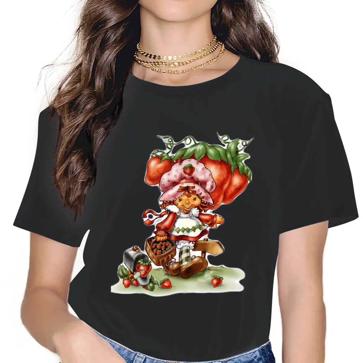 Walk Classic Women's T Shirts Strawberry Shortcake TV Casual Tees Short Sleeve O Neck T-Shirts Cotton Printed Clothes
Walk Classic Women's T Shirts Strawberry Shortcake TV Casual Tees Short Sleeve O Neck T-Shirts Cotton Printed Clothes