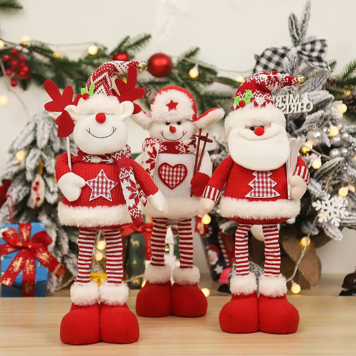 

Christmas Stretch Doll Santa Claus Snowman Elk Ornaments Merry Christmas Decorations 2023 Xmas Navidad Noel Gifts New Year 2024