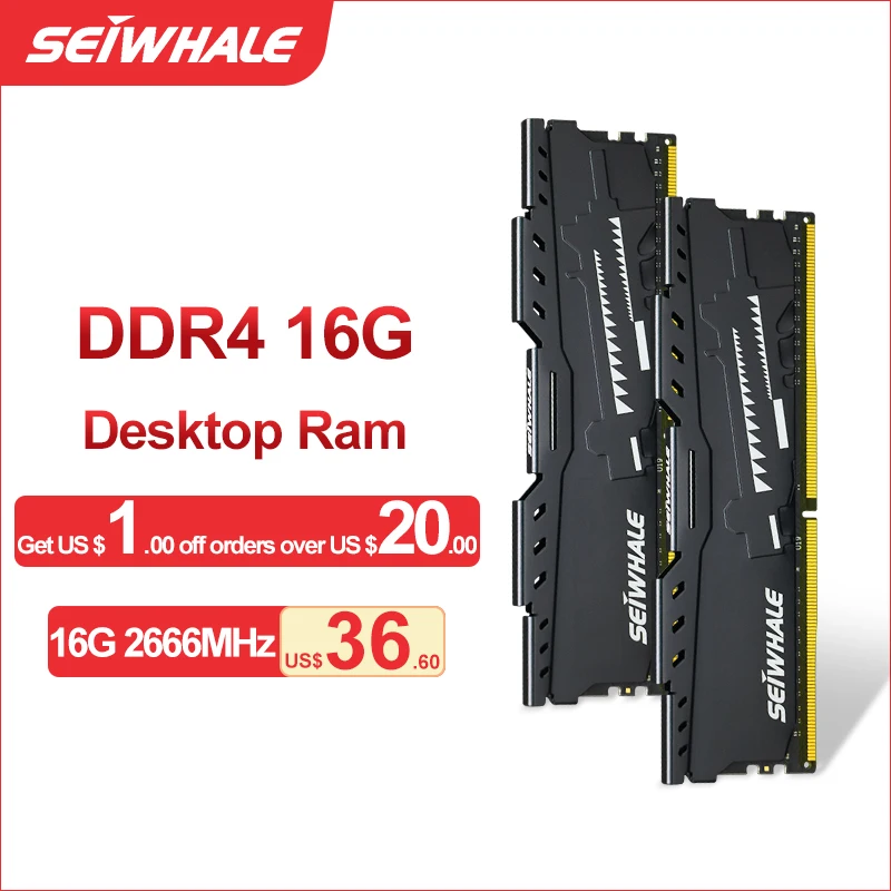 SEIWHALE Memoria RAM DDR4 16GB 2666MHz 3200MHz Desktop DIMM Computer Memory
SEIWHALE Memoria RAM DDR4 16GB 2666MHz 3200MHz Desktop DIMM Computer Memory