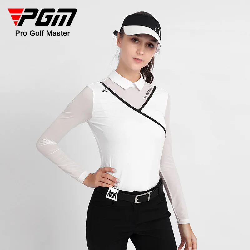 

PGM Новая женская одежда для гольфа летняя футболка с длинным рукавом дышащий ледяной шелк стрейч Удобная спина цепи