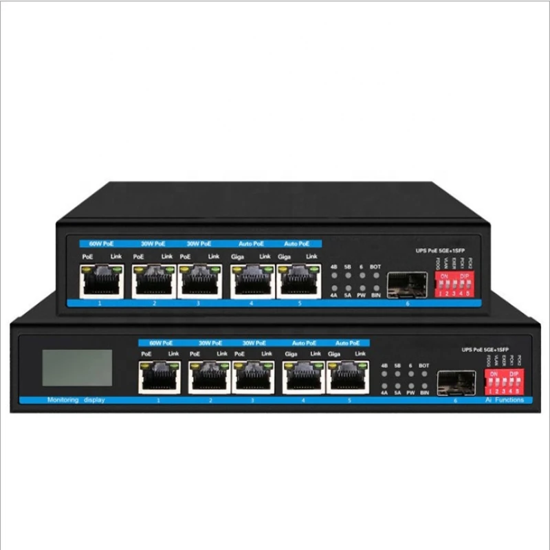 input 220V AC PoE Solar Charger Switch Clean Energy with 1 SFP Switch Single Port MAX 65W UPS LED Switch with 5port
input 220V AC PoE Solar Charger Switch Clean Energy with 1 SFP Switch Single Port MAX 65W UPS LED Switch with 5port