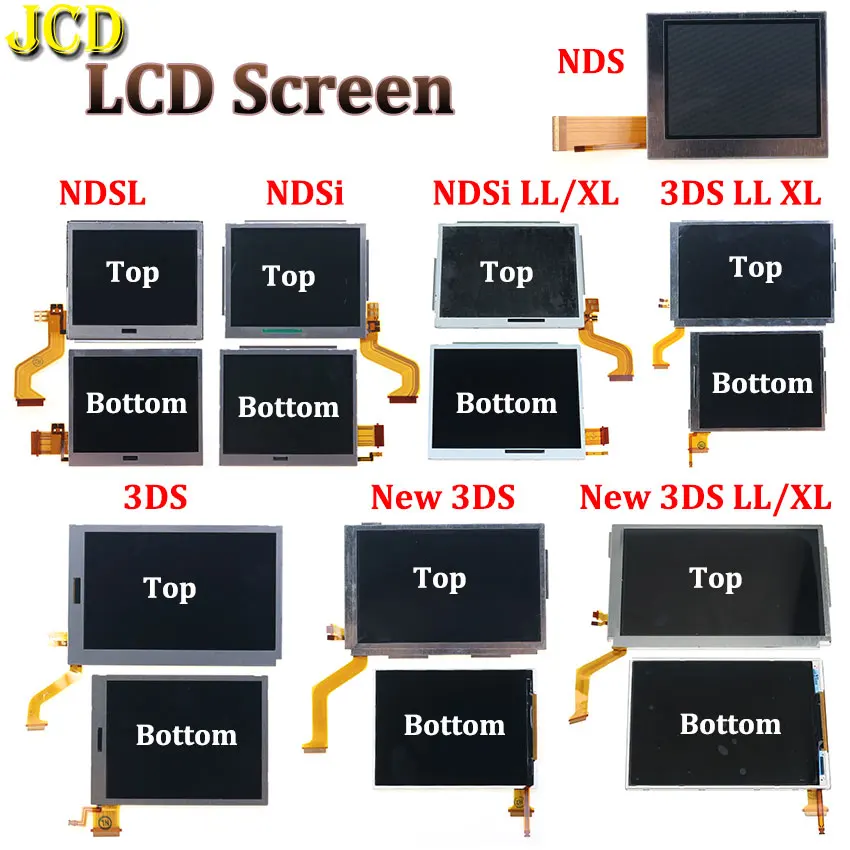 

JCD Top Bottom / Upper Lower LCD Screen Display For NDS For NDS Lite NDSL For NDSi For 3DS 3DSLL 3DSXL New 3DS XL LL