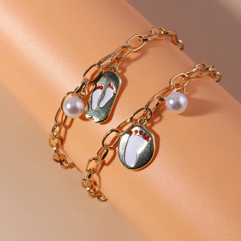 Original Design Romantic Pearl Footprint Bracelets for Couples Women Men Lovers Bracelets for Valentine's Day Jewelry Gifts
Original Design Romantic Pearl Footprint Bracelets for Couples Women Men Lovers Bracelets for Valentine's Day Jewelry Gifts