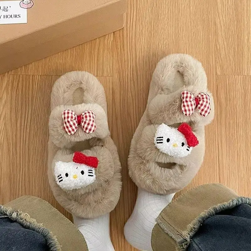 Kawaii Sanrio Hello Kitty Bow Knot Cotton Slippers Kuromi Plush Slippers Cartoon Coral Velvet Cute Warm Anime Toys Girls Gifts
Kawaii Sanrio Hello Kitty Bow Knot Cotton Slippers Kuromi Plush Slippers Cartoon Coral Velvet Cute Warm Anime Toys Girls Gifts