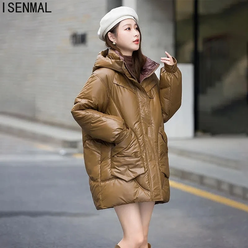 Winter Korean Version of The Fashion Down Jacket Womens Loose and Thin Warm Mid-length Down Cotton Jacket Women's hooded jacket
Winter Korean Version of The Fashion Down Jacket Womens Loose and Thin Warm Mid-length Down Cotton Jacket Women's hooded jacket
