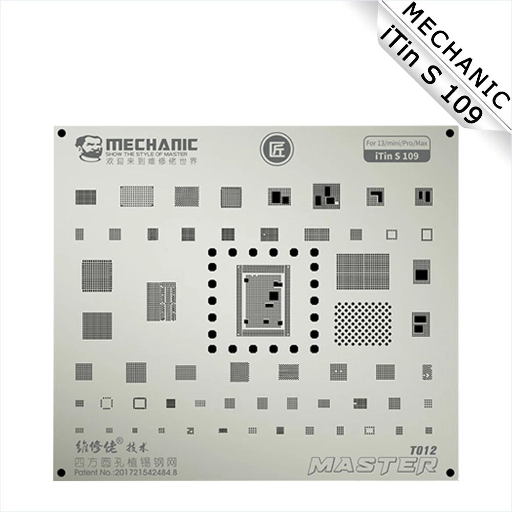 Tin Planting Steel Mesh MECHANIC ITin S 109 for IP13 13MINI 13PRO MAX PCB IC CPU Main Board Planting Tin Net Repair Tool for A15
Tin Planting Steel Mesh MECHANIC ITin S 109 for IP13 13MINI 13PRO MAX PCB IC CPU Main Board Planting Tin Net Repair Tool for A15
