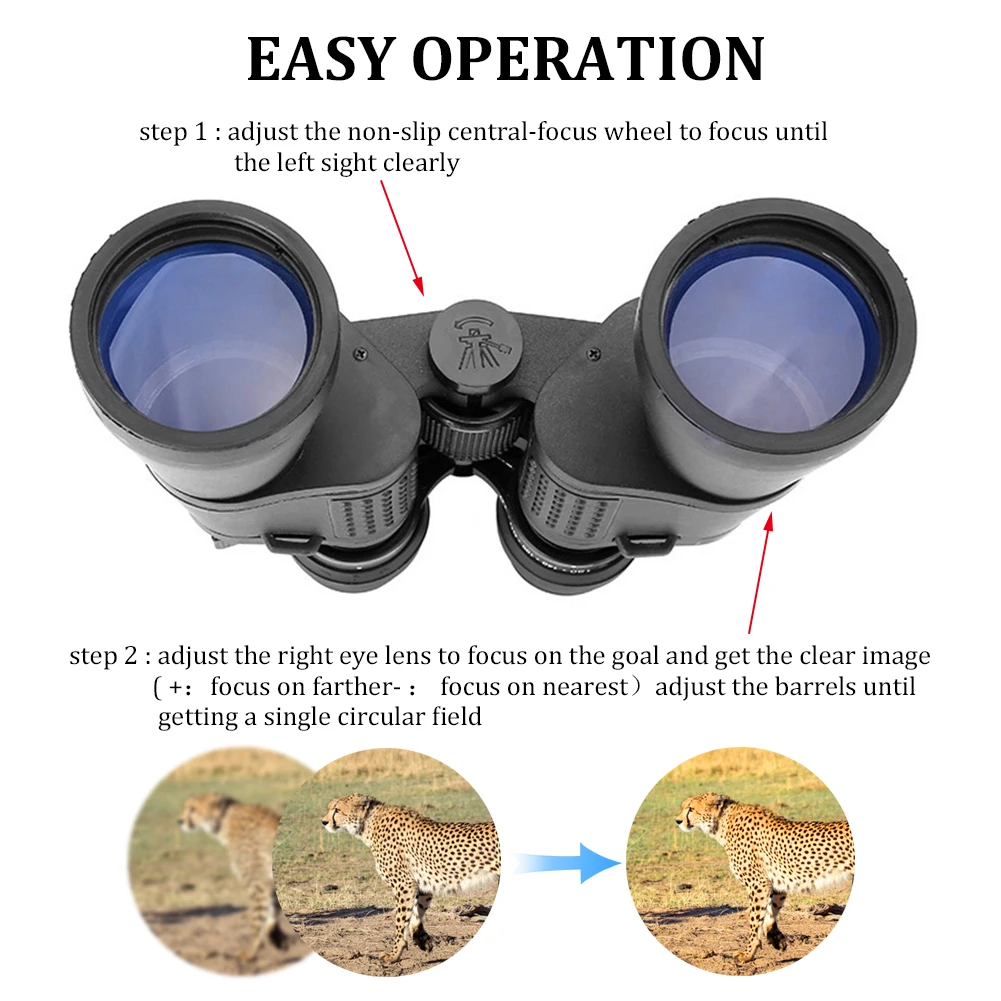 10x50 HD Binoculars Professional Low Night Vision Binoculars Telescope BAK4 Waterproof for Outdoor Bird Watching Hunting Hiking
10x50 HD Binoculars Professional Low Night Vision Binoculars Telescope BAK4 Waterproof for Outdoor Bird Watching Hunting Hiking