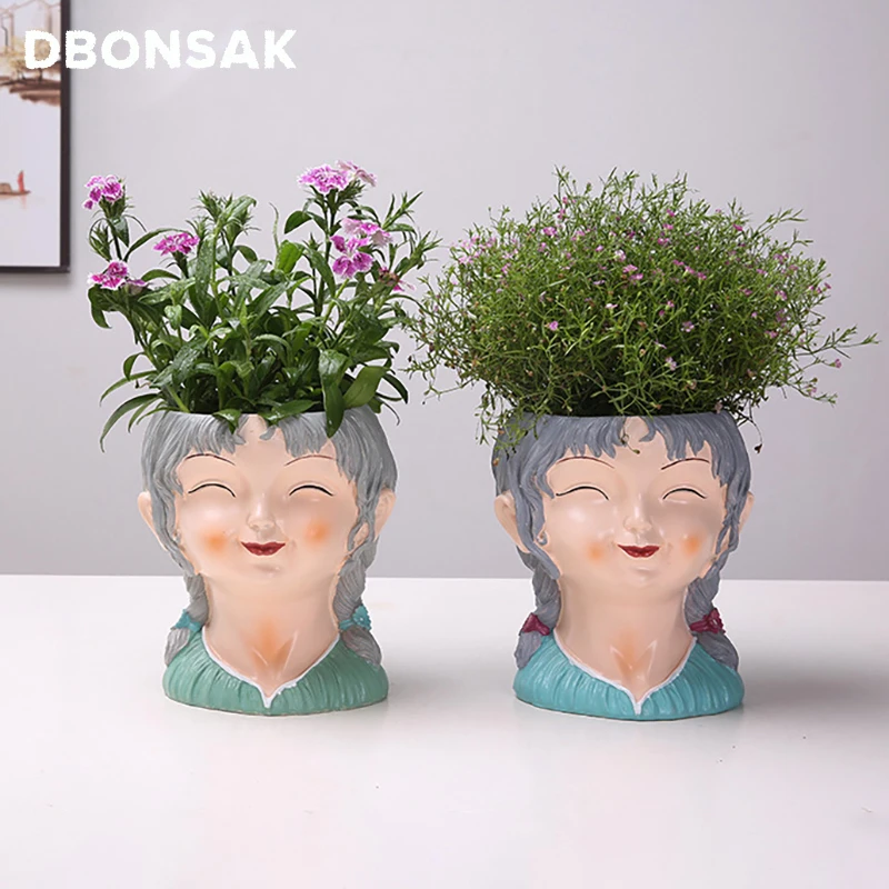 Cartoon Resin Girl Plant Fleshy Flowerpot Doll Head Flower Pot Automatic Water Absorption Lazy Flowerpot Home Furnishings Crafts
Cartoon Resin Girl Plant Fleshy Flowerpot Doll Head Flower Pot Automatic Water Absorption Lazy Flowerpot Home Furnishings Crafts