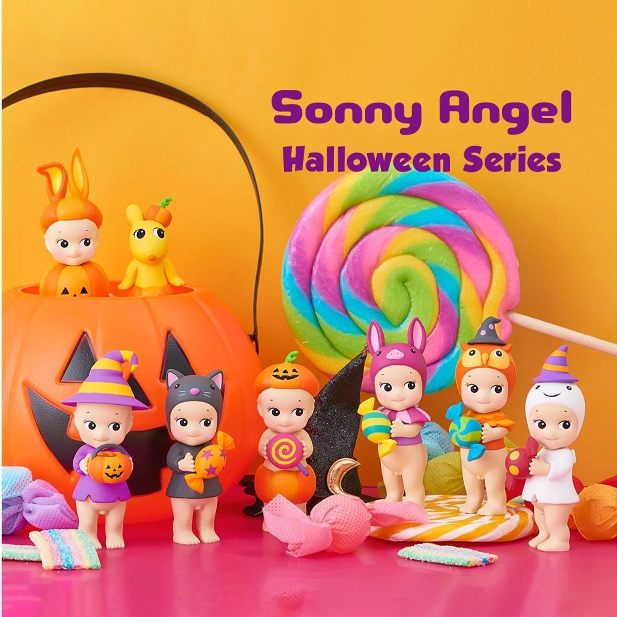 

In Stock Genuine Sonny Angel Halloween Series Blind Box Doll Ghost Pumpkin Rabbit Black Cat Limited Edition Hand Holiday Gift