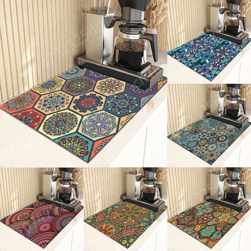 Mandala Pattern Large Kitchen Super Absorbent Mat Coffee Dish Draining Pad Quick Dry Bathroom Drain Mats Kitchen Faucet Placemat
Mandala Pattern Large Kitchen Super Absorbent Mat Coffee Dish Draining Pad Quick Dry Bathroom Drain Mats Kitchen Faucet Placemat