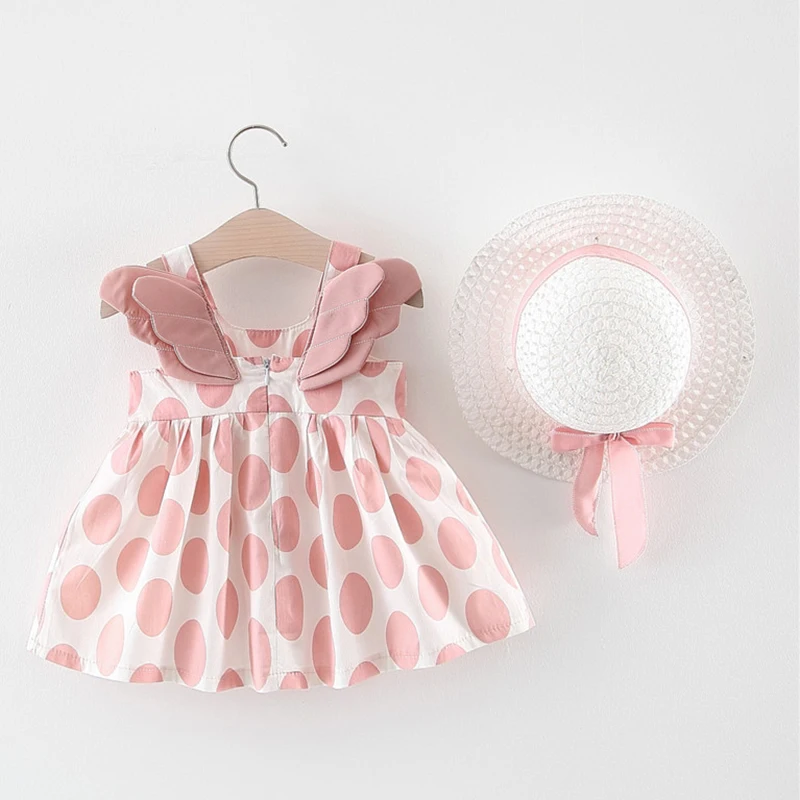 Summer 0-3Yrs Kids Birthday Party Dress Sleeveless Cotton Dot Printing Infant Baby Girls Princess Dress+Hat Children Clothing
Summer 0-3Yrs Kids Birthday Party Dress Sleeveless Cotton Dot Printing Infant Baby Girls Princess Dress+Hat Children Clothing