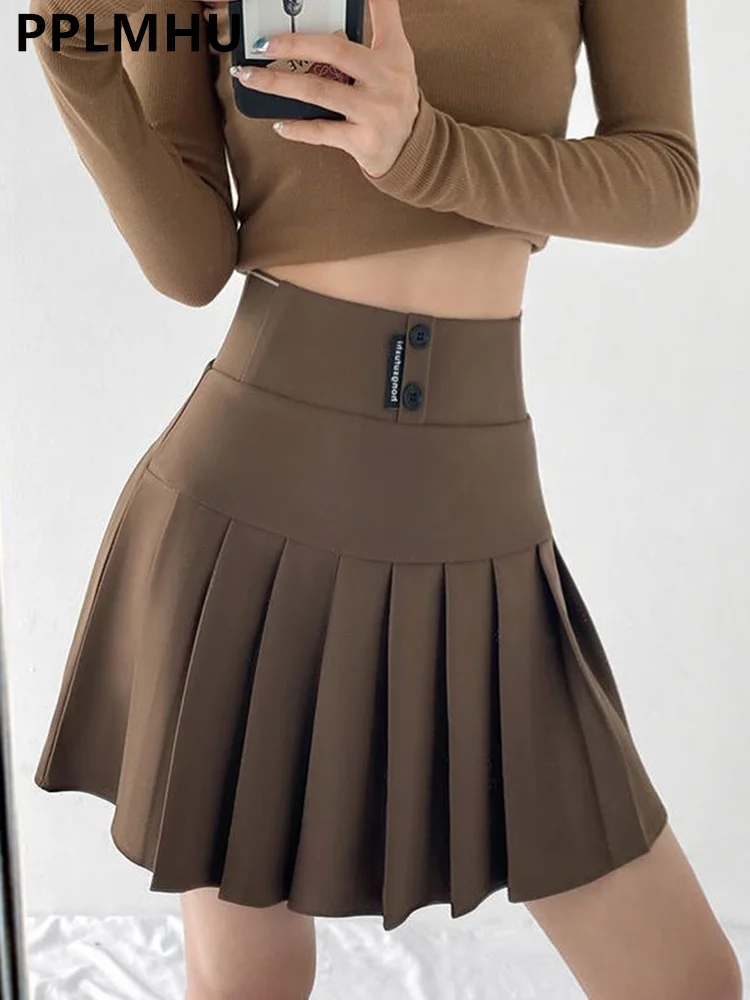 Streetwear High Waist Mini Pleated Skirts Women Korean Preppy Style Chic Short Faldas Elegant Black Safety Lined Tennis Saia
Streetwear High Waist Mini Pleated Skirts Women Korean Preppy Style Chic Short Faldas Elegant Black Safety Lined Tennis Saia