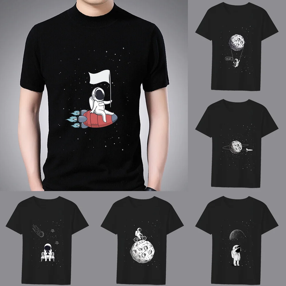 Fashion T-shirt Men's Classic Little Astronaut Printed Pattern Series All-match Casual O-neck Commuter Comfortable Top T-shirt
Fashion T-shirt Men's Classic Little Astronaut Printed Pattern Series All-match Casual O-neck Commuter Comfortable Top T-shirt