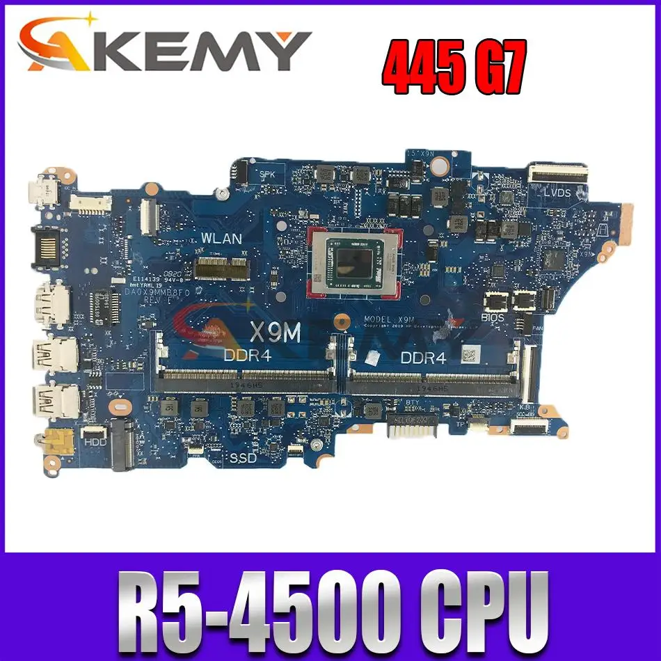 

Original for HP Probook 455 G7 Laptop motherboard 445 G7 DA0X9MMB8F0 AMD R5-4500U tested good free shipping