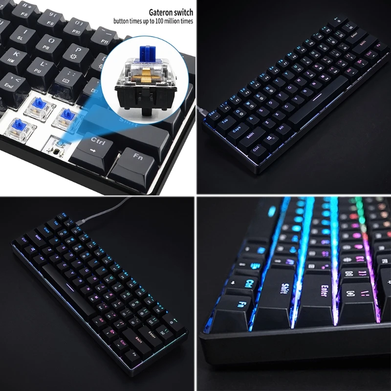 Беспроводная механическая клавиатура с RGB-подсветкой, совместимая с Bluetooth, 2022, 61
Беспроводная механическая клавиатура с RGB-подсветкой, совместимая с Bluetooth, 2022, 61
