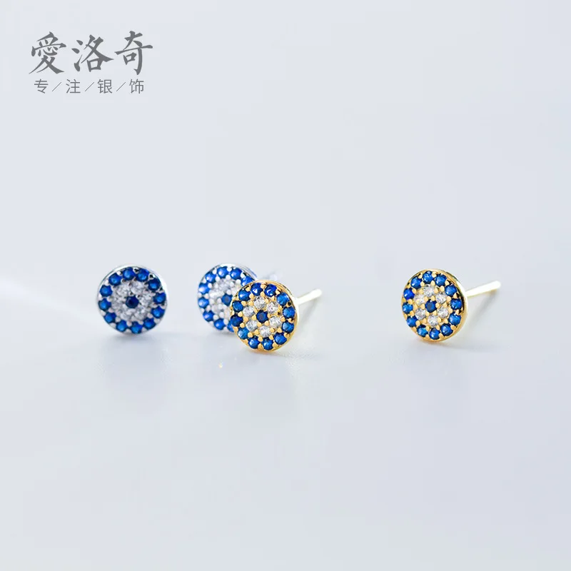 925Devil's EyeS925Silver Stud Earrings for Women Cute Full Diamond round Turkish Blue Eyes Earrings
925Devil's EyeS925Silver Stud Earrings for Women Cute Full Diamond round Turkish Blue Eyes Earrings