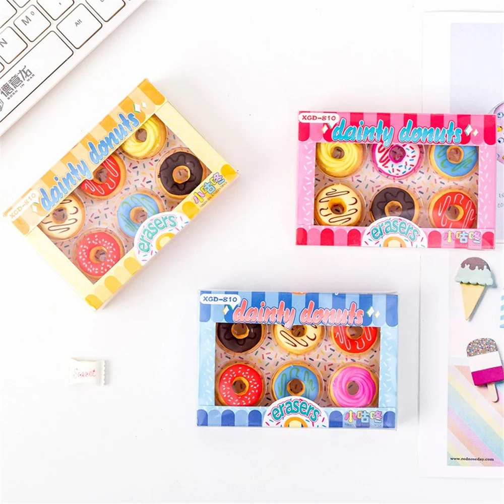 6pcs/box Cartoon Doughnut Erasers Mini Pencils Rubber Student Children'S School Supplies Cute Donut Cartoon Gift Accessories
6pcs/box Cartoon Doughnut Erasers Mini Pencils Rubber Student Children'S School Supplies Cute Donut Cartoon Gift Accessories
