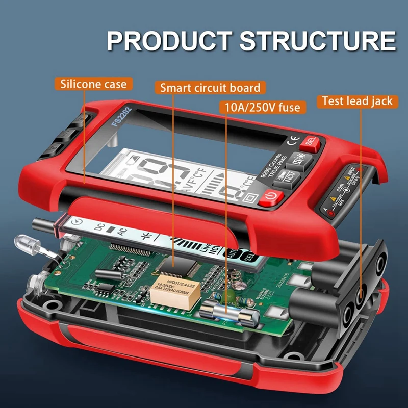 Digital Multimeter 9999 Counts TRMS Auto-Ranging Voltmeter Multimeter Accurately Measures AC/DC Amp Ohm Voltage Meter
Digital Multimeter 9999 Counts TRMS Auto-Ranging Voltmeter Multimeter Accurately Measures AC/DC Amp Ohm Voltage Meter
