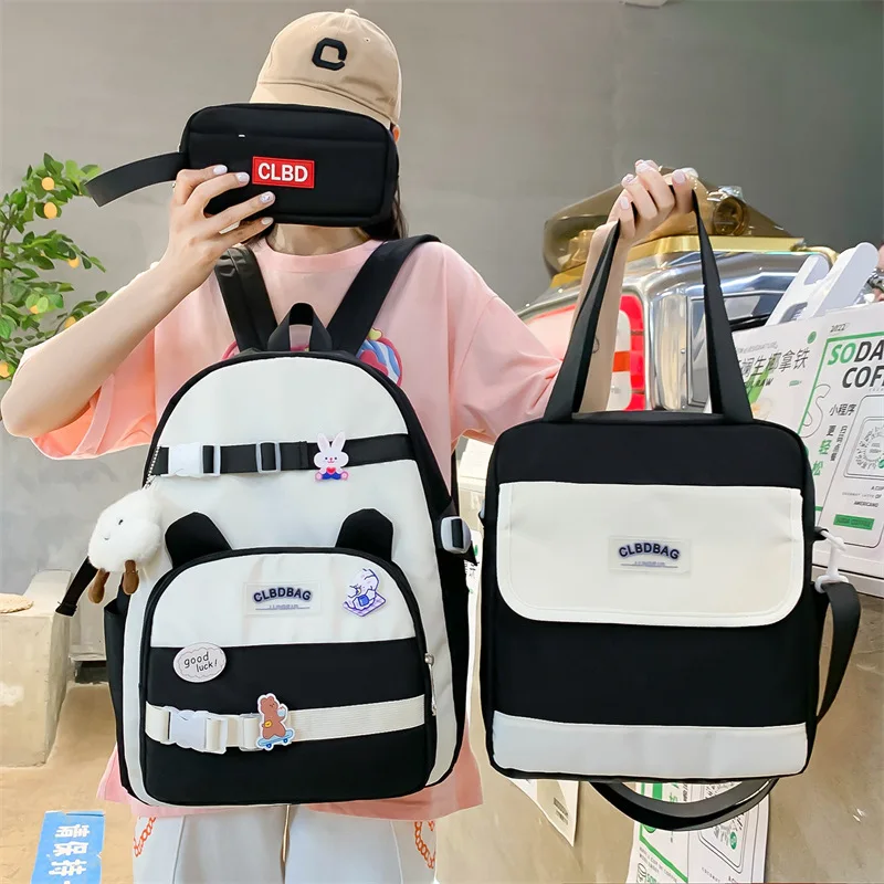 3 Piece Set Middle School Bags for Girls Teen Cute Cartoon Primary Students Backpack Nylon Bookbag Casual Korean Bagpack
3 Piece Set Middle School Bags for Girls Teen Cute Cartoon Primary Students Backpack Nylon Bookbag Casual Korean Bagpack