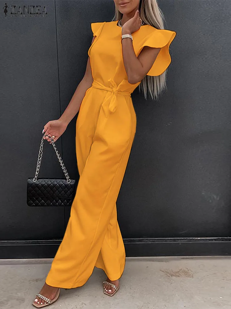 ZANZEA Elegant Wide Leg Pants Overalls Women Sleeveless Long Jumpsuit 2023 Summer Casual Waist Bandage Solid Flare Tank Playsuit
ZANZEA Elegant Wide Leg Pants Overalls Women Sleeveless Long Jumpsuit 2023 Summer Casual Waist Bandage Solid Flare Tank Playsuit
