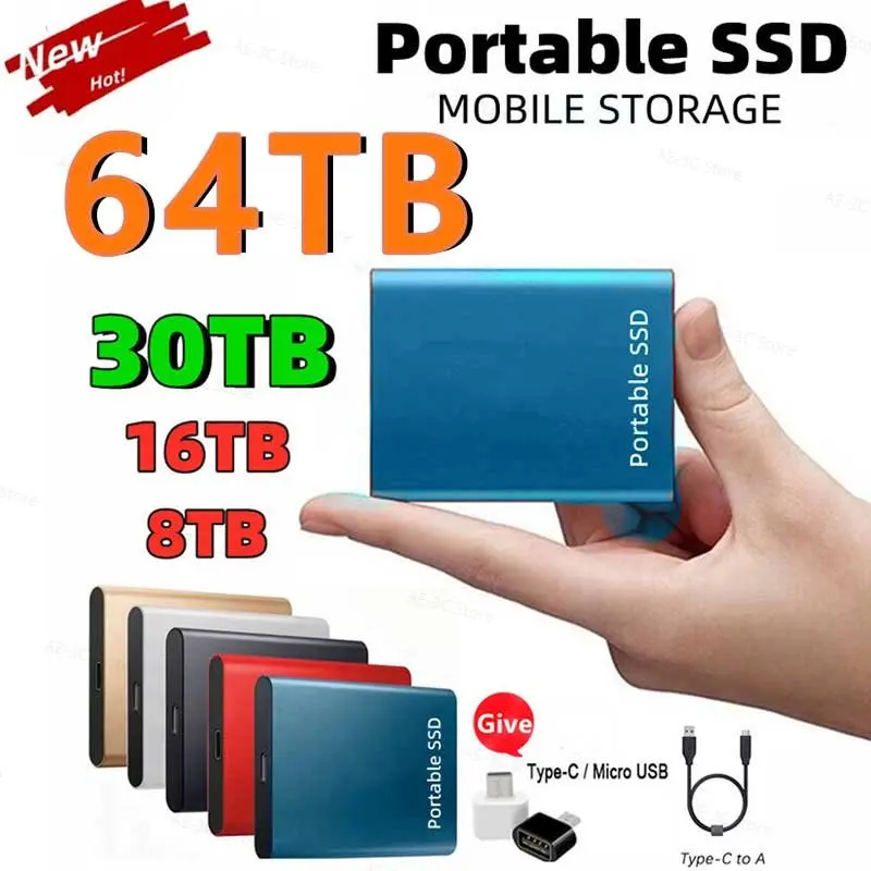 Portable High-speed 500GB 1TB 2TB SSD 4TB 6TB 8TB External Hard Drive Mass Storage USB 3.0 16TB Original Mobile SSD for Laptop
Portable High-speed 500GB 1TB 2TB SSD 4TB 6TB 8TB External Hard Drive Mass Storage USB 3.0 16TB Original Mobile SSD for Laptop