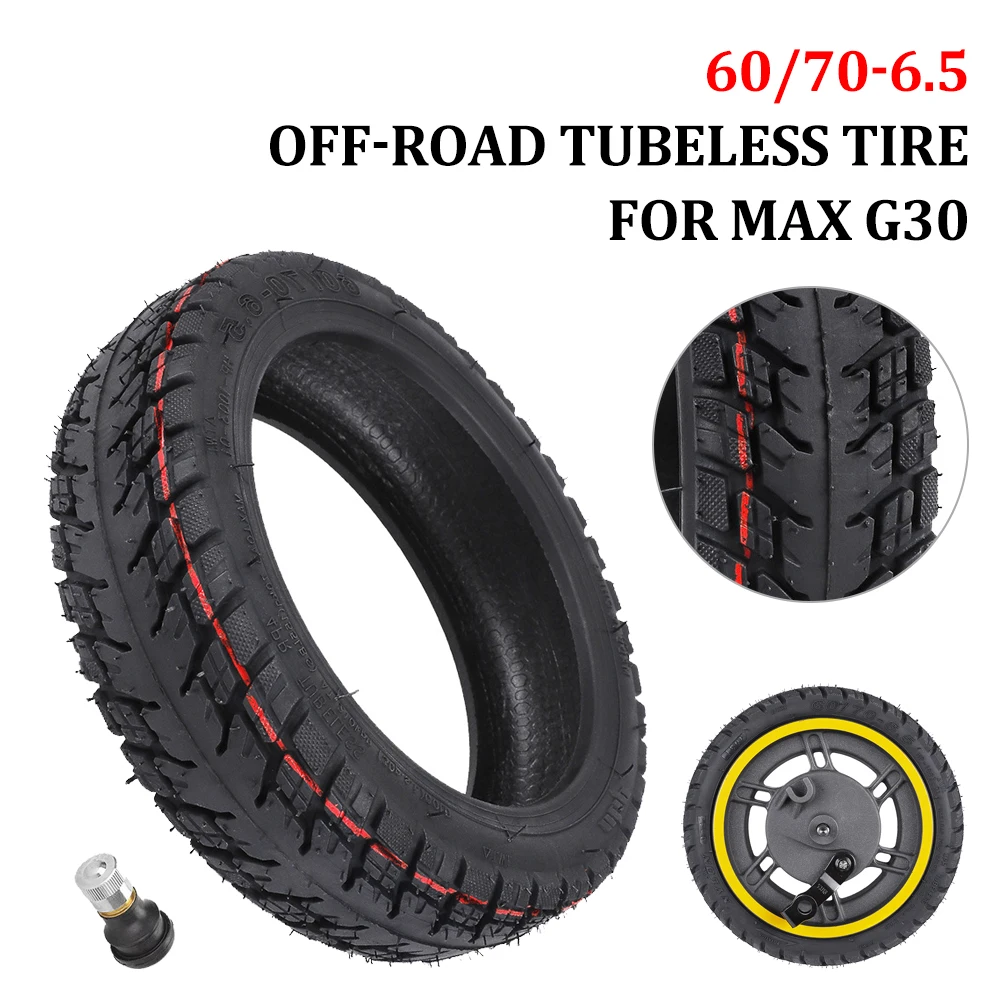 60/70-6.5 Off-Road Tubeless Tire Thickened Non-Slip Explosion-proof Vacuum Tire For Max G30 Electric Scooters With Valve
60/70-6.5 Off-Road Tubeless Tire Thickened Non-Slip Explosion-proof Vacuum Tire For Max G30 Electric Scooters With Valve