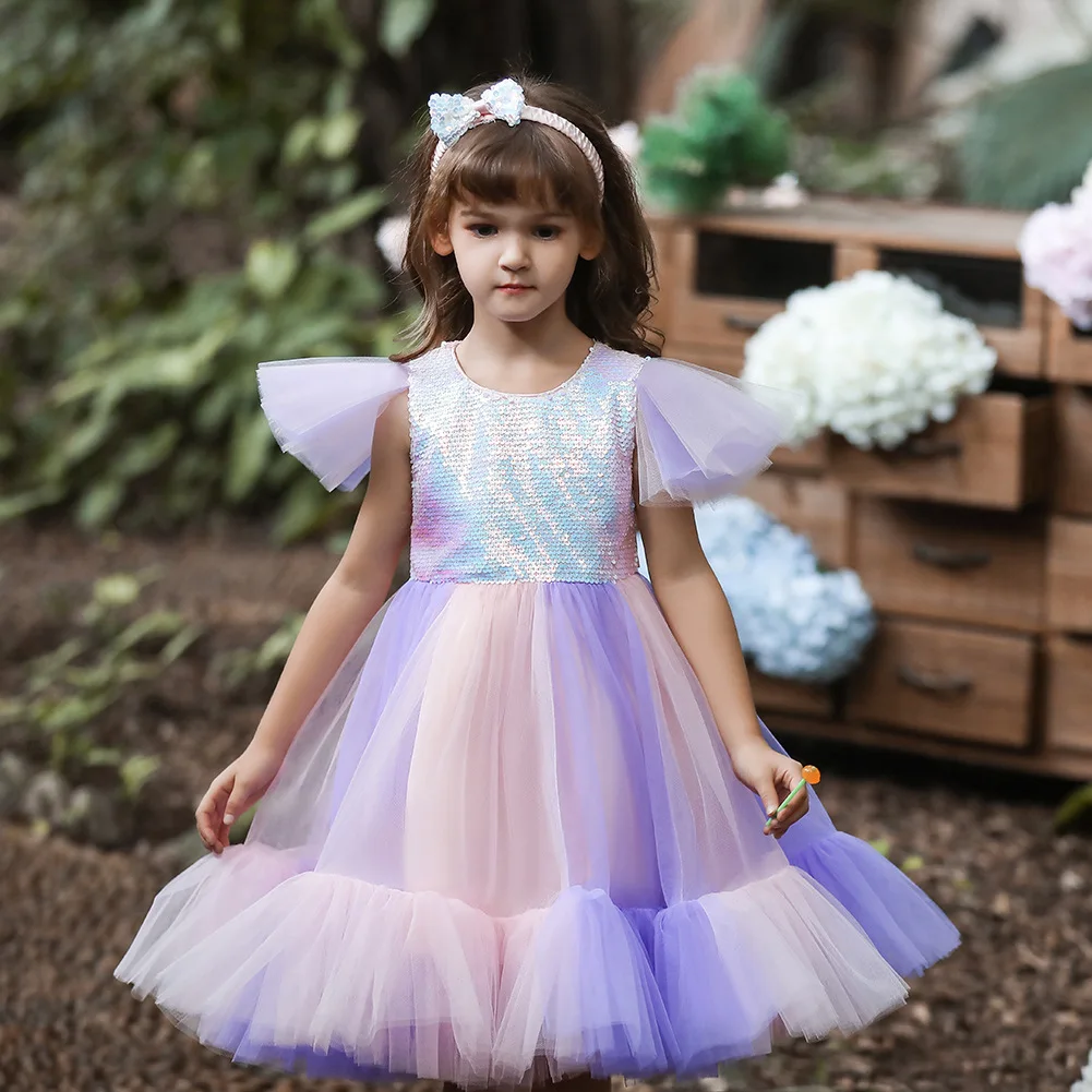 Children's Dress Sequins Sweet Flower Girl Catwalk Wedding Dress Performance Dress Girl Mesh Puffy Princess Dress Knee-Length
Children's Dress Sequins Sweet Flower Girl Catwalk Wedding Dress Performance Dress Girl Mesh Puffy Princess Dress Knee-Length