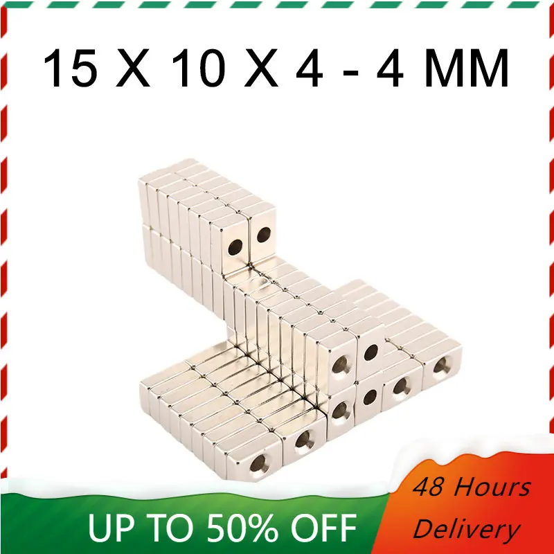 5/10/15/20 Pcs 15x10x4-4mm NdFeB Neodymium Magnet Countersunk Hole Square N52 Magnet Super Strong imanes Permanent Magnetic Disc
5/10/15/20 Pcs 15x10x4-4mm NdFeB Neodymium Magnet Countersunk Hole Square N52 Magnet Super Strong imanes Permanent Magnetic Disc