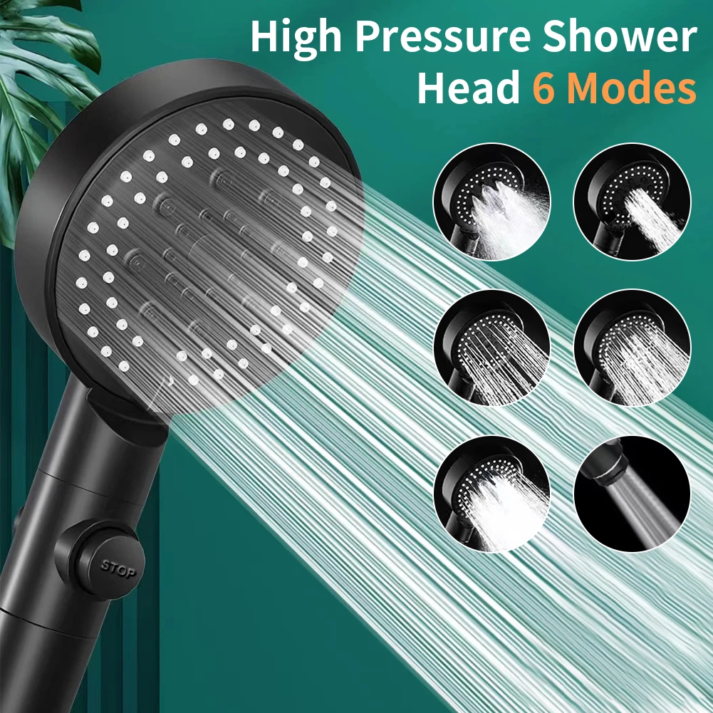 New 6 Modes Shower Head Adjustable High Pressure Water Saving Shower One-key Stop Water Massage Eco Shower Bathroom Accessories
New 6 Modes Shower Head Adjustable High Pressure Water Saving Shower One-key Stop Water Massage Eco Shower Bathroom Accessories
