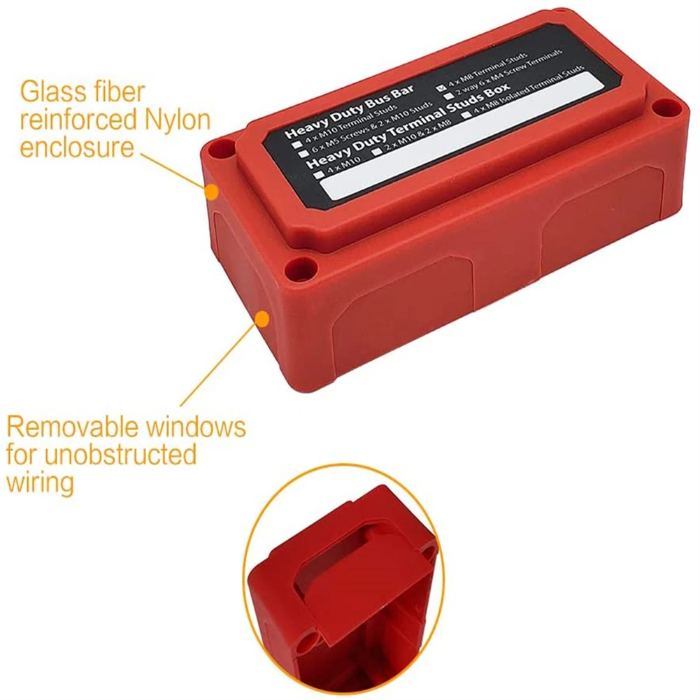M8*4 300A DC 48V RV Parts Studs Bus Bar Power Distribution Box Terminal Block Heavy Duty Other Vehicle Parts Accessories
M8*4 300A DC 48V RV Parts Studs Bus Bar Power Distribution Box Terminal Block Heavy Duty Other Vehicle Parts Accessories