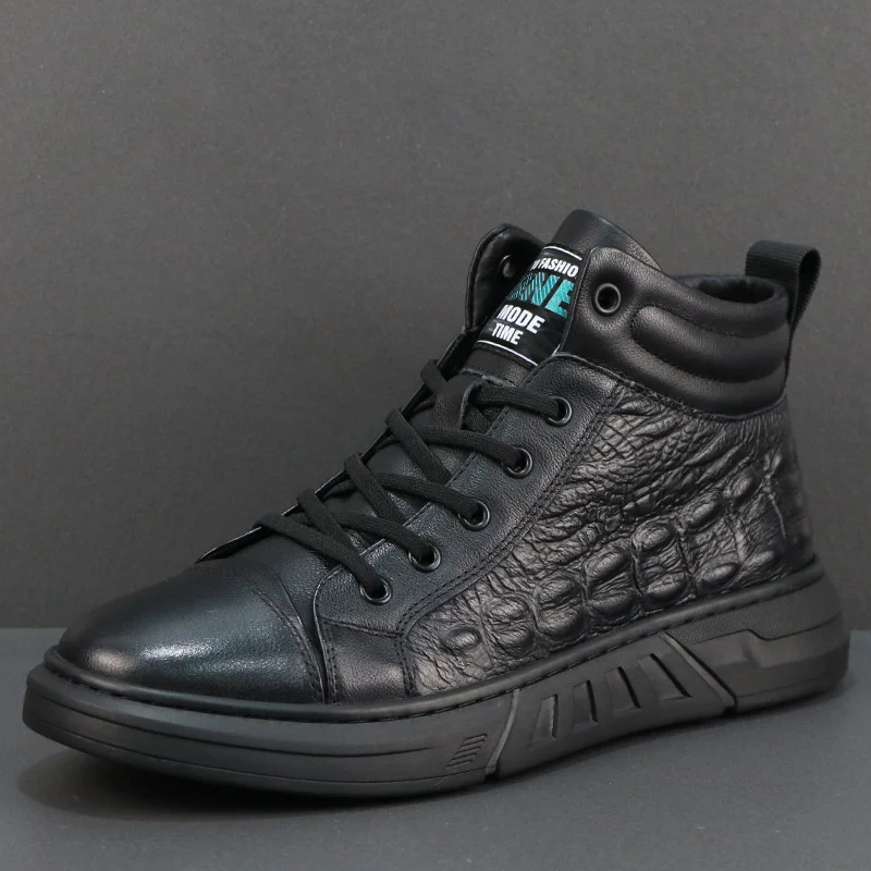 Мужские высокие ботинки из хлопка, повседневные ботинки в британском стиле с высоким берцем и плюшевой подкладкой из крокодиловой кожи, рос...
Мужские высокие ботинки из хлопка, повседневные ботинки в британском стиле с высоким берцем и плюшевой подкладкой из крокодиловой кожи, рос...