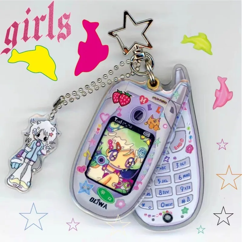 Y2k Mini Mobile Phone Picture Frame Key Chain Anime Keychain with Star Shape Spring Clasp Cute Creative Keyring Gifts for Girls
Y2k Mini Mobile Phone Picture Frame Key Chain Anime Keychain with Star Shape Spring Clasp Cute Creative Keyring Gifts for Girls