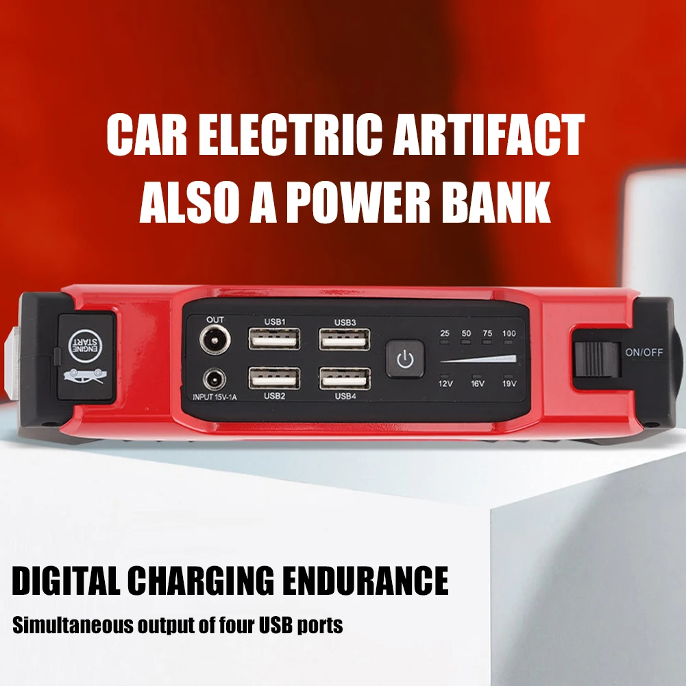 20000mAh Car Battery Jump Starter Portable Emergency 12V Car Battery Booster 15V/1A 4 USB Wireless Charging LED Flashlight
20000mAh Car Battery Jump Starter Portable Emergency 12V Car Battery Booster 15V/1A 4 USB Wireless Charging LED Flashlight
