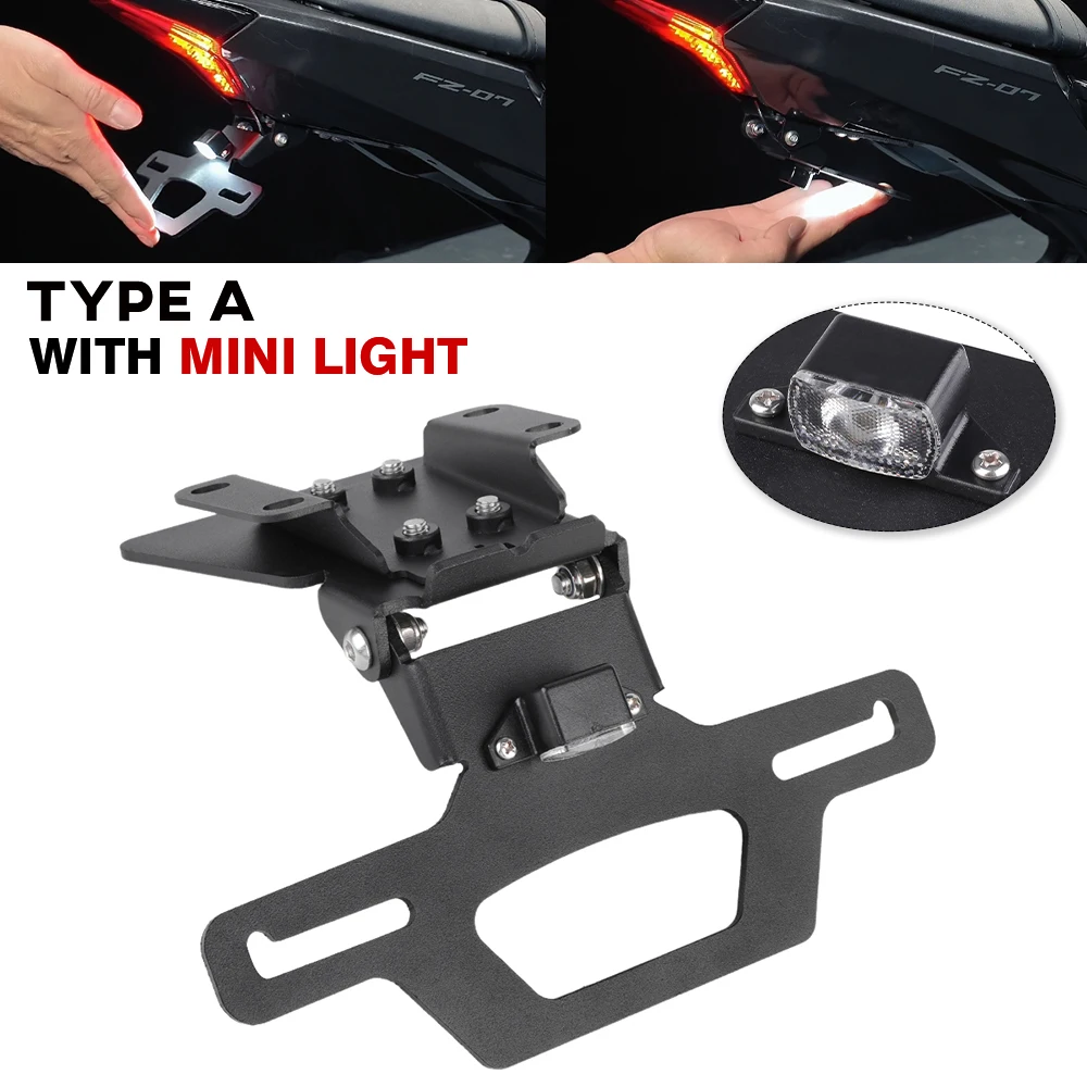 MT07 складной держатель номерного знака для YAMAHA MT-07 FZ-07 2014-2024 мотоцикла, аккуратная рамка, заднее крыло, светодиодный светильник
MT07 складной держатель номерного знака для YAMAHA MT-07 FZ-07 2014-2024 мотоцикла, аккуратная рамка, заднее крыло, светодиодный светильник