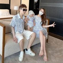 Resort Family Summer Couple Look Beach Clothes Mother and Daughter Dress Vacation Father Son Combinations Shirts Shorts Outfits