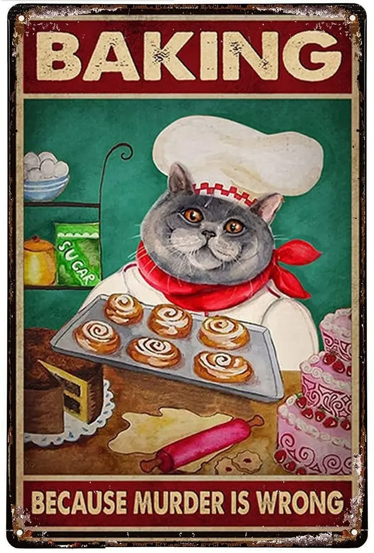 Cake Baking Cats Tin Sign Vintage Style Tin Sign Metal Sign Metal Decor Wall Sign Wall Poster Wall Decor Door Plaque TIN Sign
Cake Baking Cats Tin Sign Vintage Style Tin Sign Metal Sign Metal Decor Wall Sign Wall Poster Wall Decor Door Plaque TIN Sign