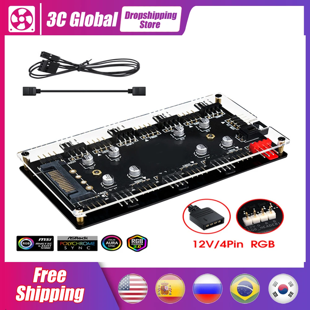1/2Pcs 1 to 8 Multi Way Splitter 3Pin 4Pin ARGB/RGB Fan PWM Hub PC Speed Controller Adapter PC Case for ASUS/ASRock Motherboards
1/2Pcs 1 to 8 Multi Way Splitter 3Pin 4Pin ARGB/RGB Fan PWM Hub PC Speed Controller Adapter PC Case for ASUS/ASRock Motherboards