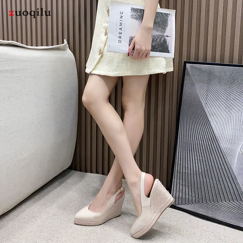 Pointed Wedge Shallow Mouth Women's Espadrilles Sandals High Heels Princess Kate's Same Single Shoes Heels 10cm Plus Size 41
Pointed Wedge Shallow Mouth Women's Espadrilles Sandals High Heels Princess Kate's Same Single Shoes Heels 10cm Plus Size 41