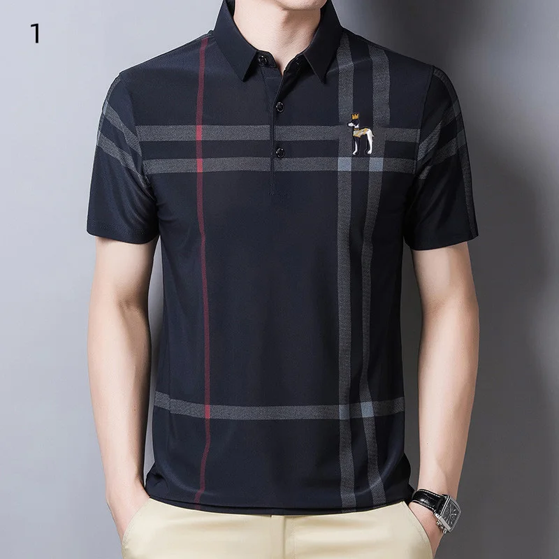 New Summer Embroidery Logo Men Golf Short Sleeve Middle-aged Men Casual Half Sleeve T-shirt Men's Clothes Ice Silk Polo Shirt
New Summer Embroidery Logo Men Golf Short Sleeve Middle-aged Men Casual Half Sleeve T-shirt Men's Clothes Ice Silk Polo Shirt