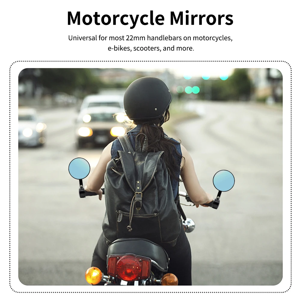 2pcs Motorcycle Mirrors Bar End Rearview Mirror for 22mm Handlebars 360 Degree Adjustable Side Mirrors for Motorbike Scooter
2pcs Motorcycle Mirrors Bar End Rearview Mirror for 22mm Handlebars 360 Degree Adjustable Side Mirrors for Motorbike Scooter