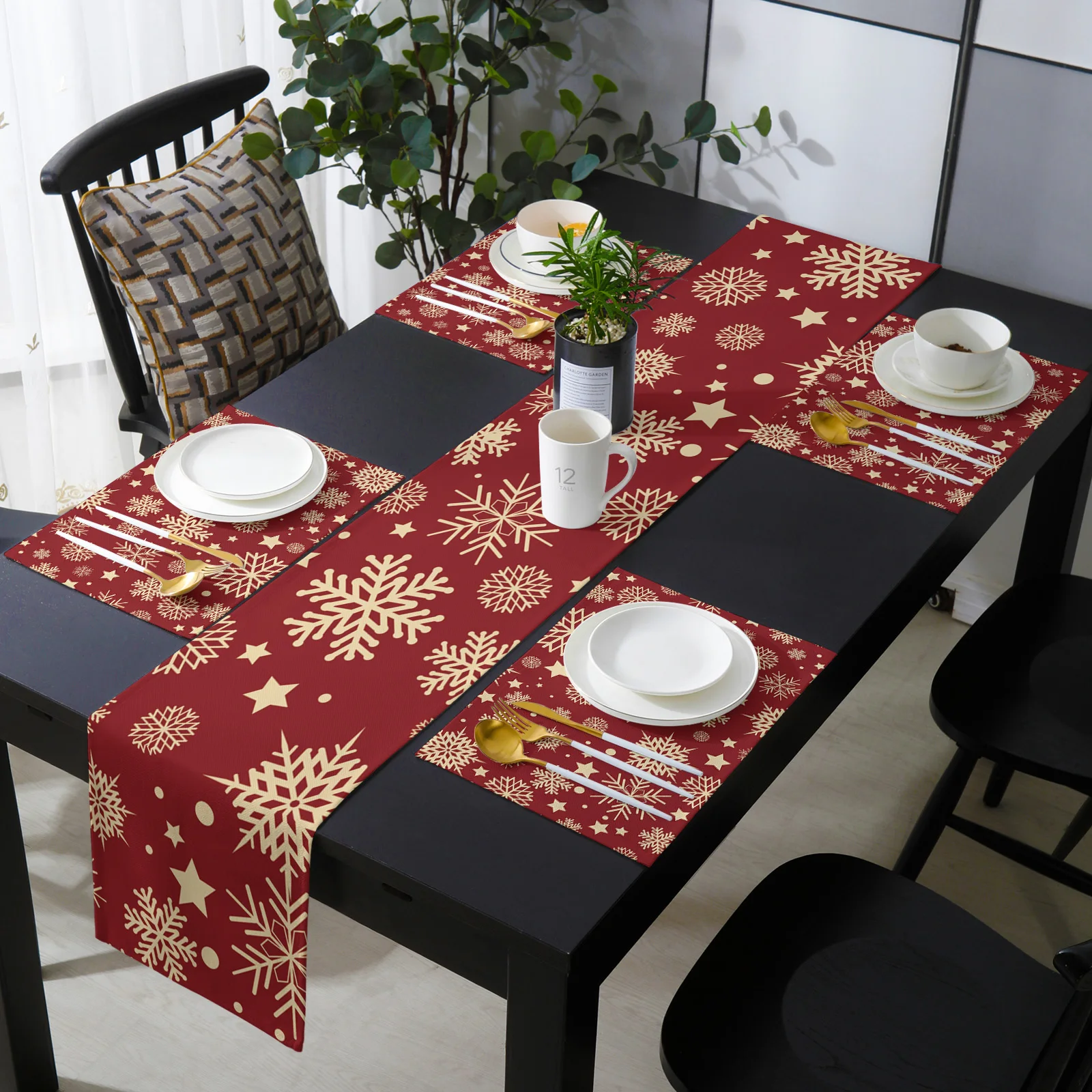 Christmas Snowflake Winter Red Background Table Runner Set 4/6 Person Dining Table Christmas Decor European Tablecloth Tablemat
Christmas Snowflake Winter Red Background Table Runner Set 4/6 Person Dining Table Christmas Decor European Tablecloth Tablemat