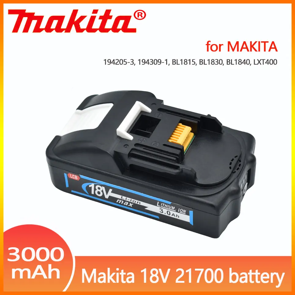 3000mAh 18V Makita BL1830 BL1840 3.0Ah 21700 Li-Ion Batterij Voor Makita Vervangbare Accessoires Voor Elektrische Gereedschap
3000mAh 18V Makita BL1830 BL1840 3.0Ah 21700 Li-Ion Batterij Voor Makita Vervangbare Accessoires Voor Elektrische Gereedschap