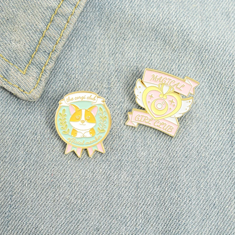 Fun Club Member Enamel Pins Custom Magic Girl Corgi Dog Brooch Lapel Badge Bag Cartoon Jewelry Gift for Kids Friends
Fun Club Member Enamel Pins Custom Magic Girl Corgi Dog Brooch Lapel Badge Bag Cartoon Jewelry Gift for Kids Friends
