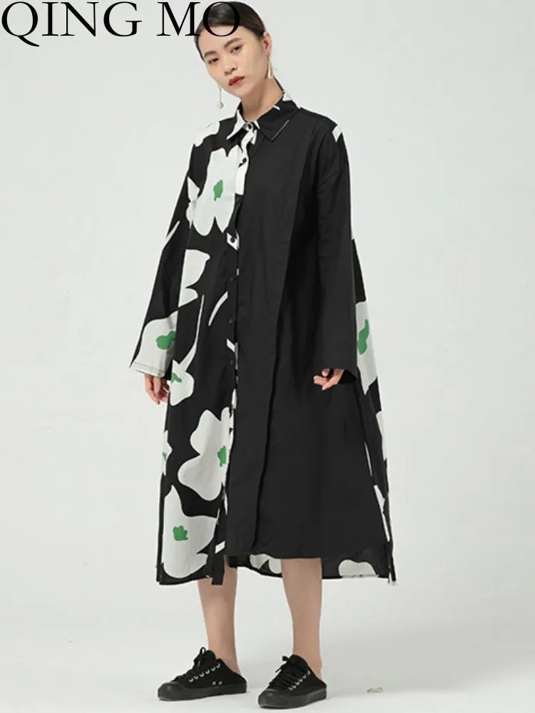 QING MO 2023 Autumn New Flower Print Irregular Panel Long Sleeve Dress Women Large Size Black Dress ZXF3172
QING MO 2023 Autumn New Flower Print Irregular Panel Long Sleeve Dress Women Large Size Black Dress ZXF3172