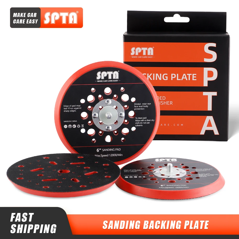 SPTA Multi Hole 6 Inch 150mm Hook & Loop DA Sander & Polisher Backing Plate For Electric Dual-Action Random Orbital Sanding Pad
SPTA Multi Hole 6 Inch 150mm Hook & Loop DA Sander & Polisher Backing Plate For Electric Dual-Action Random Orbital Sanding Pad